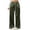 Army Green, variant on Guluxicc Women's Satin Pants with Pockets Trendy Elastic Waist Long Wide Leg Trousers for Everyday Wear Summer Casual Outfits