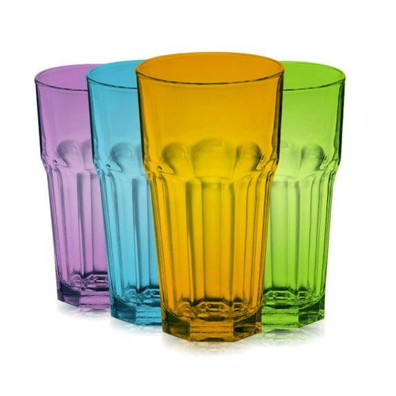 TableTop King 16 Ounce Cooler Glasses, Libbey Gibraltar Full Accent, Attractive Color, Set of 4