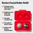 thumbnail image 3 of Revlon Oil Absorbing & Cooling Facial Roller Refill Pack with Volcanic & Stainless Steel Stones in Storage Case, Eco-Friendly, Easy to Clean, 1 count, 3 of 3