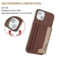 thumbnail image 2 of Allytechgroup Case for Apple iPhone 15, 2-in-1 Detachable Card Holder Magnetic RFID Blocking Wallet Shell [Compatible with MagSafe] Stand PU Leather Cover with Credit Card Slots/Cash Slots, Brown, 2 of 13