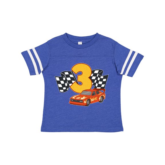 Inktastic Number Three Race Car Boys or Girls Toddler T-Shirt