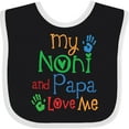 thumbnail image 3 of Inktastic Noni and Papa Love Me Boys or Girls Baby Bib, 3 of 4