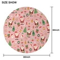 thumbnail image 6 of Pink Christmas Santa Pattern Round Tablecloth 60"x60",Wrinkle Wipeable Table Cloth for Kitchen Dining Room Picnic Patio Party, 6 of 6