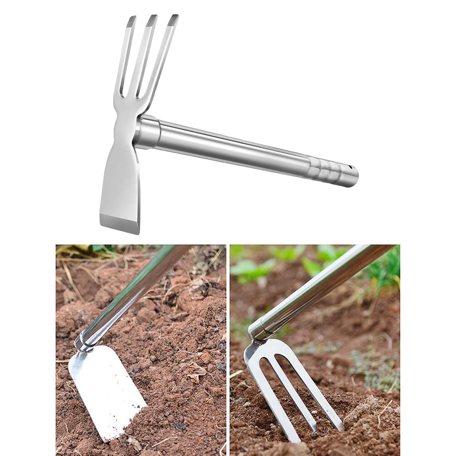 Gardening Hoe Stainless Steel Wear Resistant Gadget Sharp Practical Smooth Handheld Tool Compact for Garden Agriculture Camping Lawn Weeding D