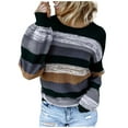 thumbnail image 2 of YUNAFFT Women's Fashion Sweater Clearance, Women Fashion Loose Color Contrast Comfortable Long Sleeves Sweater Tops, 2 of 8