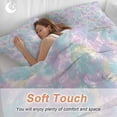 thumbnail image 4 of 3 Piece Pruple Yellow Blue Duvet Cover Set Queen Size, Microfiber Comforter/Quilt Cover with Corner Ties and 2 Pillowcases, Modern Abstract Art Watercolor All Season Soft Bedding with Zipper Closure, 4 of 8