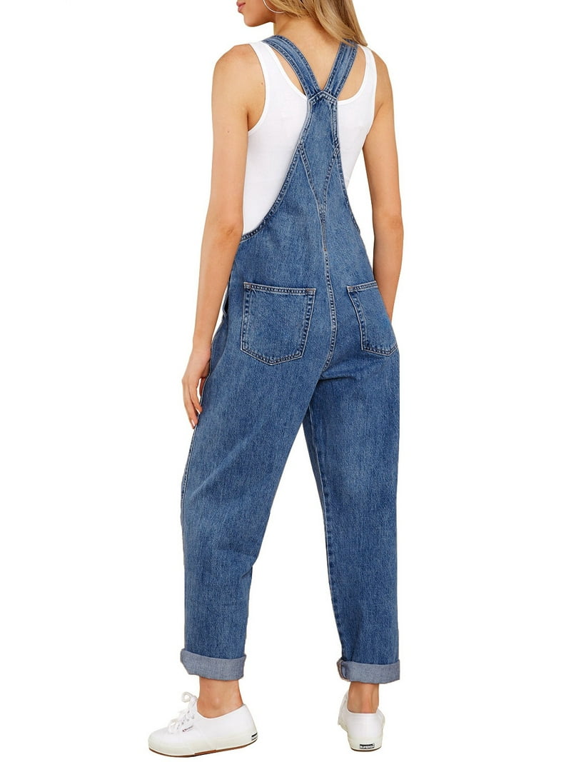 LookbookStore Ladies Adjustable Straps Tapered Leg Jeans Bib