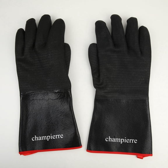champierre   Silicone Oven Mitts, 450℉ Heat Resistant Cooking Gloves Non Slip with Soft Internal Cotton Lining Kitchen Mittens Baking Glove Potholder Mitaine De Four for Cooking, Baking, BBQ, 1 Pair