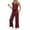 Red, variant on Vivianyo HD Women's 2-Piece Casual Outfit, Sleeveless V-Neck Top and Cropped Wide Leg Pants Loungewear Set, Women's Black, Sizes S-2XL