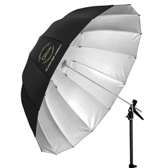 Glow Easy Lock Large Deep Silver Fiberglass Umbrella (51")