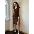 thumbnail image 2 of Vestido lapiz cuello V cafe U, 2 of 3