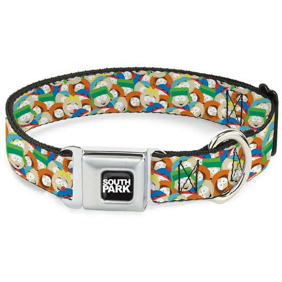 Comedy Central Pet Collar, Dog Collar Metal Seatbelt Buckle, South Park Boys Expressions Stacked, 9.5 to 13 Inches 1.0 Inch Wide
