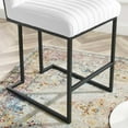 thumbnail image 5 of Tufted Counter Stool Chair, Fabric, Metal Steel, White, Modern Contemporary Urban Design, Bar Pub Cafe Bistro Hotel Restaurant Hospitality, 5 of 8
