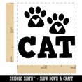 thumbnail image 2 of Meow Cat Paw Prints Hearts Love Fun Text Self-Inking Rubber Stamp Ink Stamper - Pink Ink - Small 1 Inch, 2 of 7