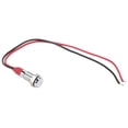 thumbnail image 2 of Indicador LED De Metal, Luz Indicadora Duradera De 6 Mm De Acero Inoxidable Con Cable Para Indicación De Advertencia Para Automóvil, Camión, Barco, Velocímetro, Odómetro, ANGGREK Blanco, 2 of 8
