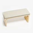 thumbnail image 1 of Reposabrazos para uñas de estilo japonés, suave cuero de PU, doble capa, madera, manicura, almohada de mano, cojín de mesa, gris leche, 1 of 8