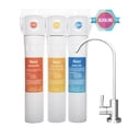 thumbnail image 2 of AQUAVI Twist Under Sink Water Filter System, 3-Stage High Capacity, Remove Lead, Chlorine, Odor & Bad Taste, Quick Filter Change with Brushed Nickel Faucet, 2 of 9