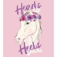 thumbnail image 2 of Girl's Lost Gods Flower Horse Heads Up Heels Down Motto  Graphic Tee Light Pink - Heads Up Medium, 2 of 4