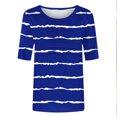thumbnail image 5 of 3/4 Sleeve Tops for Women Printed CaUSAl Tee Shirts Round Neck Tunics Blosues Pullover Sweater Blouses Relaxed Fit Tunic Tee Dressy CaUSAl Top Beach Holiday Outfits 2025, 5 of 7