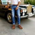 thumbnail image 6 of The Western Shops Mens Embossed Crocodile Ostrich Print Leather Lace Up Shoe, 6 of 6