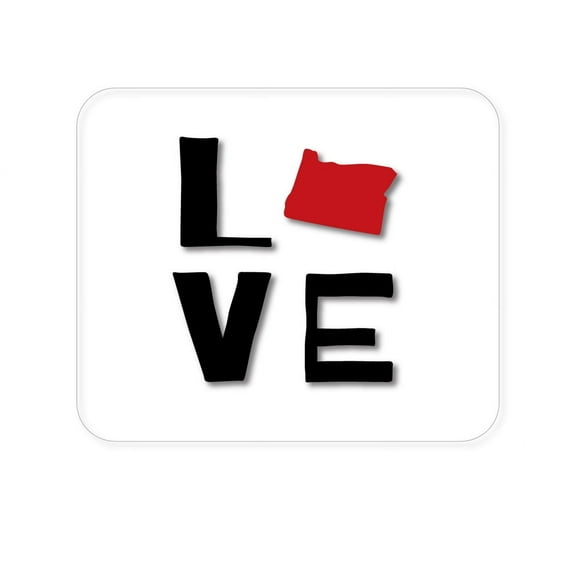 DistinctInk Mouse Pad - 1/4" Foam Rubber - Oregon - Love Black & Red