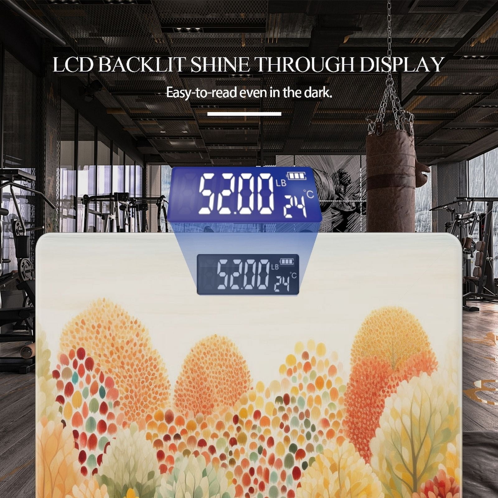 High Precision Body Weight Scale Smart Bathroom Scales with Large LCD Display(400lbs),Decorative for Bedroom-Autumn Forest Filled With Trees Of Various Colors