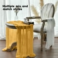 thumbnail image 3 of Smile 6PCS Yellow Cheesecloth Table Runner 31 x 118 Inch Rustic Gauze Boho Chair Sashes for Bridal Shower Wedding Party Catering Home Decoration Supplies, 3 of 6