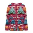 thumbnail image 5 of LOVZFMLL Cardigan pour Femmes Décontracté de Noël Imprimé Cardigan Tricoté Veste à Boutons Manteau, 5 of 5