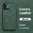 thumbnail image 3 of Dteck iPhone 12 luxury Leather case, Luxurious Leather Cover Case Protective Ultra Thin Anti-Slip Simple Shell Cover for iPhone 11 6.1 inch for iPhone 12,Green, 3 of 7
