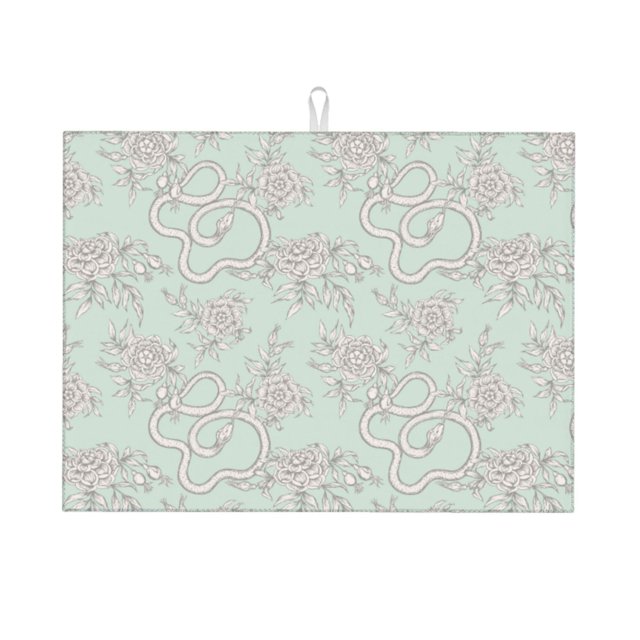 Fotbe Retro Snake Alfombrilla de Secado para Cocina con Estampado, 18x24 Pulgadas