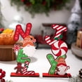 thumbnail image 2 of ZNNT Wooden Christmas Ornament Desktop Faceless Gnome Gingerbread Man Decoration Xmas Noel Joy Centerpiece for Home Mantel Dining Table _Clearance Wooden Figurine, 2 of 8