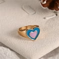 thumbnail image 2 of Fiudx Anillo de Corazón, Joyería de Aleación de Moda, Diseño Unisex Comodo, Forma Redonda Elegante, Regalo de Aniversario de Bodas, Adecuado para Todos, Fácil de Llevar y Guardar., 2 of 2