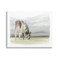 Stupell Farmhouse Cow Grazing Pasture Animals & Insects Painting Gallery Wrapped Canvas Print Wall Art