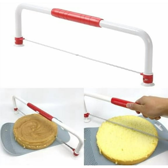 XL Adjustable Cake Layer Cutter Leveler Slicer for 6-16 Inch Large Layer Cakes, Stratification Auxiliary Leveling Baking Tool, Bread Slicer, Toast Cutter, Stainless Steel Food Saw
