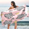 thumbnail image 7 of GZHJMY Cute Leopard Cat Beach Towel Oversized Towel Blanket, Thin Lightweight Microfiber Sand Free Quick Dry Towel, 31”X71” Multipurpose Pool Bath Yoga Swim Shower Towel, 7 of 7