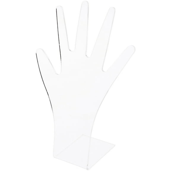 Plymor Flat Clear Acrylic Hand for Jewelry Display, 9.25" H x 5.5" W x 3" D