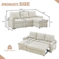 thumbnail image 7 of Lunale Convertible Sofa Bed with Reversible Storage Chaise, Sleeper Sectional Sofa with USB Charging Ports, L-Shaped Sectional Sofa for Apartment, Beige Chenille, 7 of 7