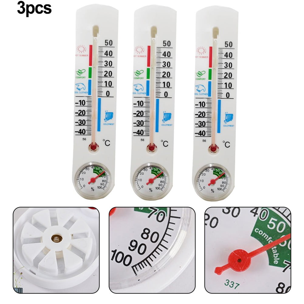 Geege 3Pcs Wall Thermometer Indoor Outdoor Mount Garden Greenhouse