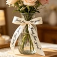 thumbnail image 4 of Polyester Gift Wrapping Ribbon, Elegant Letter Print for Wedding Shower Floral Bouquet Holiday Decor, Beige, JKODE, 4 of 6
