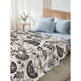thumbnail image 4 of Black Spring Floral Queen Size Flat Sheet, Wrinkleproof & Fadeproof Cooling Flat Bed Sheet Only, Summer Botanical Farmhouse Vintage Breathable Soft Bedding Top Sheets 90 x 102 Inches, 4 of 8