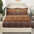thumbnail image 3 of Erosebridal Western Bed Sheets Set Full,Wild Animals Skin Sheets Wildlife Hair Spot Print Sheet Set,Abstract Animal Hide Patchwork Top Sheet Brown Western Bedroom Decor, 3 of 6