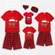 thumbnail image 1 of Pijamas familiares a juego de Navidad, conjuntos de Pijamas cortos de Papá Noel, negro y rojo, gafas de sol, en julio, 1 of 3
