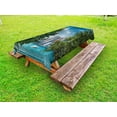 thumbnail image 1 of Detroit Outdoor Tablecloth, Detroit Sightseeing on a Summer Afternoon Modern Architecture River and Boat, Decorative Washable Fabric Picnic Tablecloth, 58 X 104 Inches, Green Blue Aqua, by Ambesonne, 1 of 2