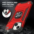thumbnail image 7 of FIEWESEY for iPhone 15 Case,for iPhone 15 Pro Case,for iPhone 15 Plus Case,for iPhone 15 Pro Max Case,Military Grade Shockproof Hard Back Ring Stand Armor Case for iPhone 15 Plus(Red), 7 of 7