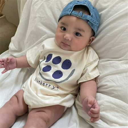 

DanceeMangoo Summer New Baby Short Sleeve Bodysuit Cute Fruit Print Infant Clothes Baby Boy Girl Jumpsuit Toddler Cartoon Clothes