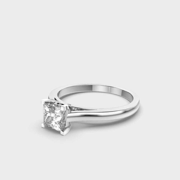 1 Carat Beautiful IGI Certified Lab Grown Diamond Engagement Ring for Women 10K White Gold | Princess Cut Lab Created Solitaire Diamond Rings | Size 7 Diamond-Capitals
