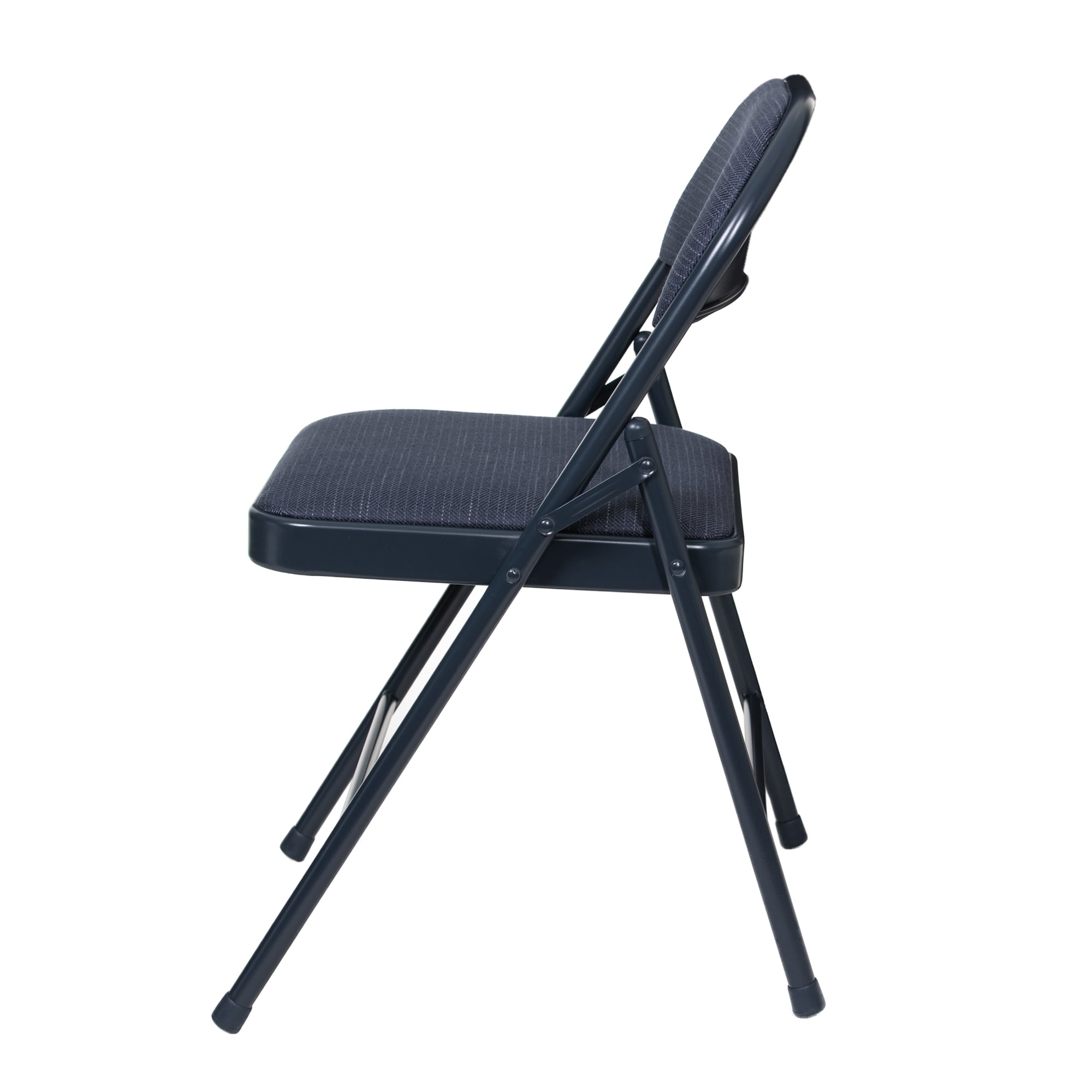 Hampden Furnishings Bernadine Collection Basics Fabric Folding Chair, Blue, Pack of 4