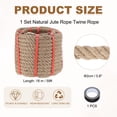 thumbnail image 2 of Uxcell Jute Rope Heavy Natural Thick Twisted Rope with Tape for Crafts Railing Docks Tug of War Swing Landscaping 0.8 Inch x 59ft, 2 of 6