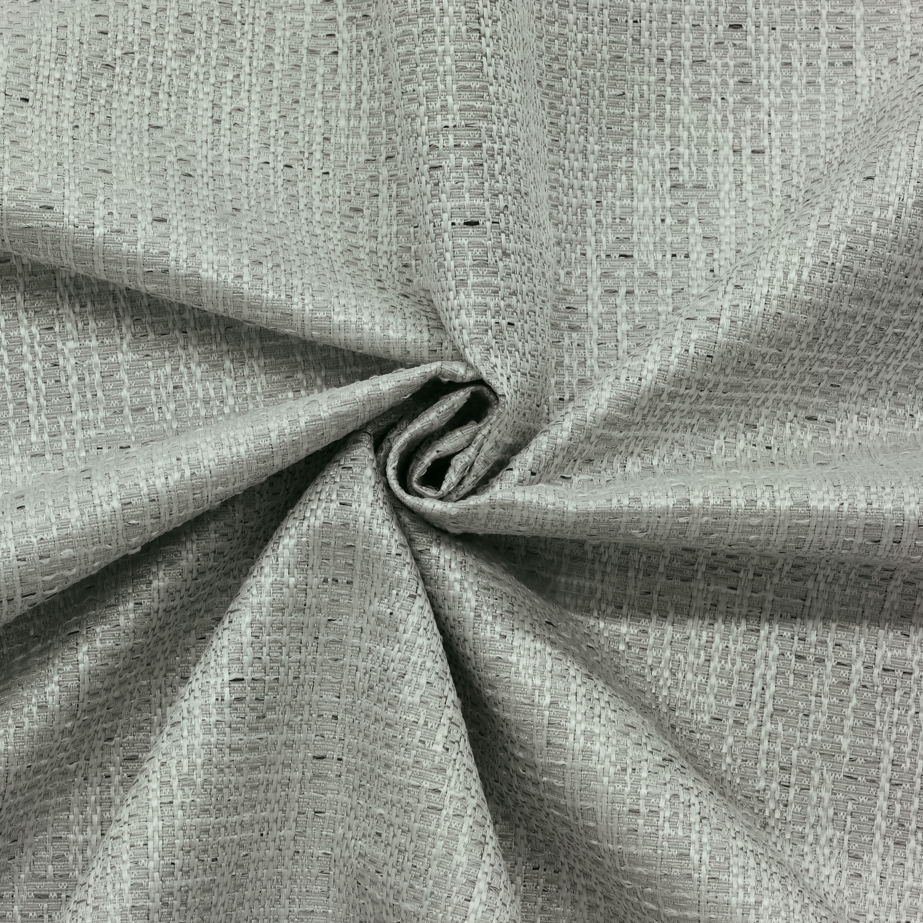 Davie Total Blackout Multi Textured Fabric Dual Header(Back Tab/Rod Pocket) Curtain Panel 52" x 95" in Silver