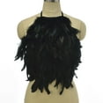 thumbnail image 1 of Top corto con cuello halter y plumas artificiales, elegante, ideal como regalo para presentaciones en escenario., 1 of 10